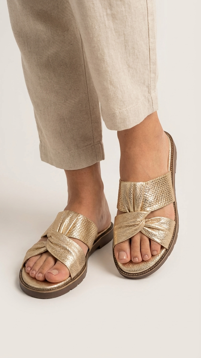 SANDALIA PLANA 100% CUERO Ref Ariel